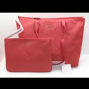 Kate Spade Coral Tote and Pouch Set
